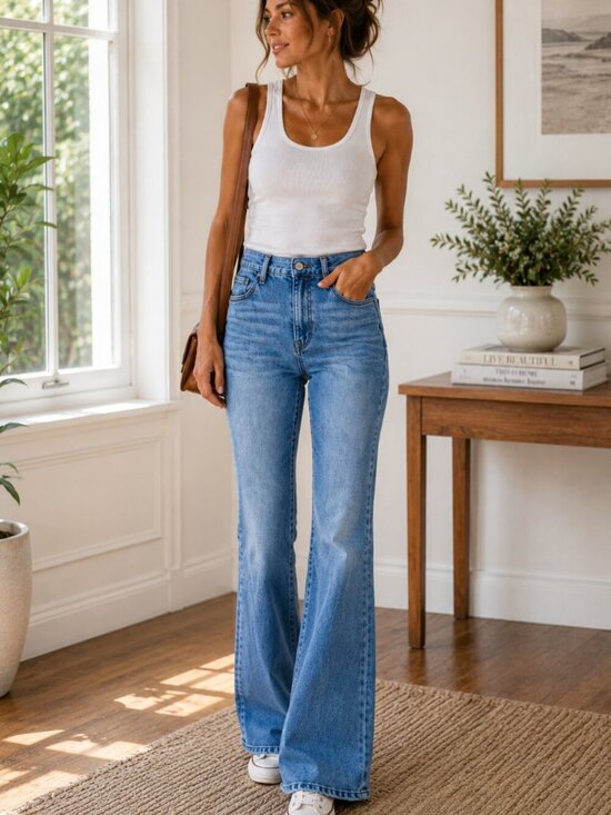 Levi's Denim - Levi’s Premium 70s High Flare Jeans 29 Light Wash High Rise 30